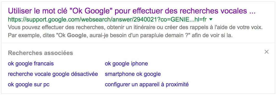Fonction recherche associée dans les résultats cliqués Fonction recherche associée dans les résultats cliqués