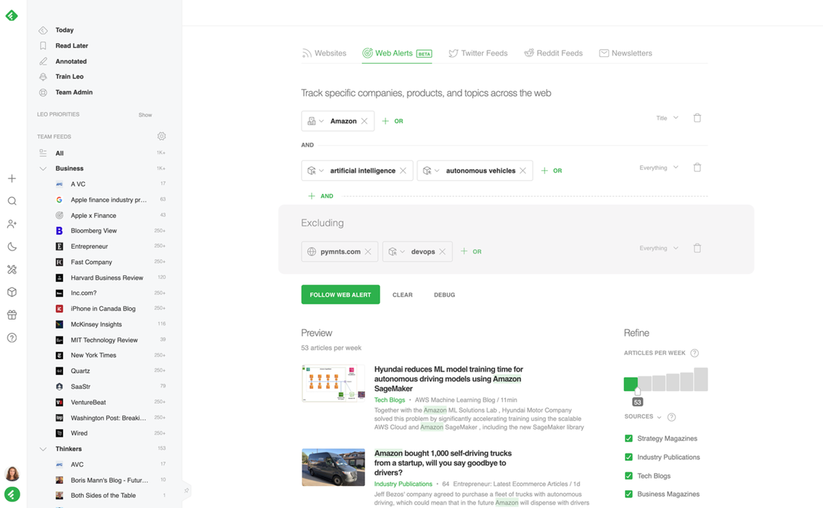 fig 1 interface leo web alerts